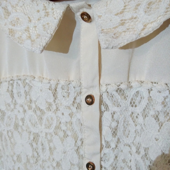 Papaya Sleeveless Lace Peter Pan Collar Top - Picture 4 of 8